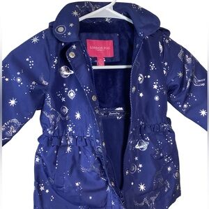 London Fog Cosmic and Unicorn Hooded Raincoat
